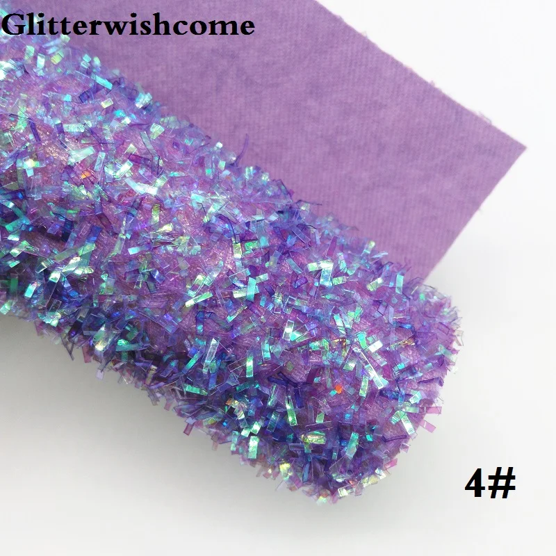 Glitterwishcome 30X134 см мини ролл синтетическая кожа, Fluo с эффектом блестящей кожи, ткань винил для Луки, GM039