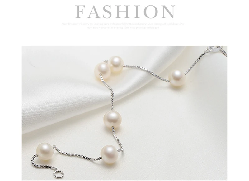 Sinya 925 sterling silver Bracelet Anklet with natural pearls for women girls Mom main length 16cm-19cm optional best Promotion (8)