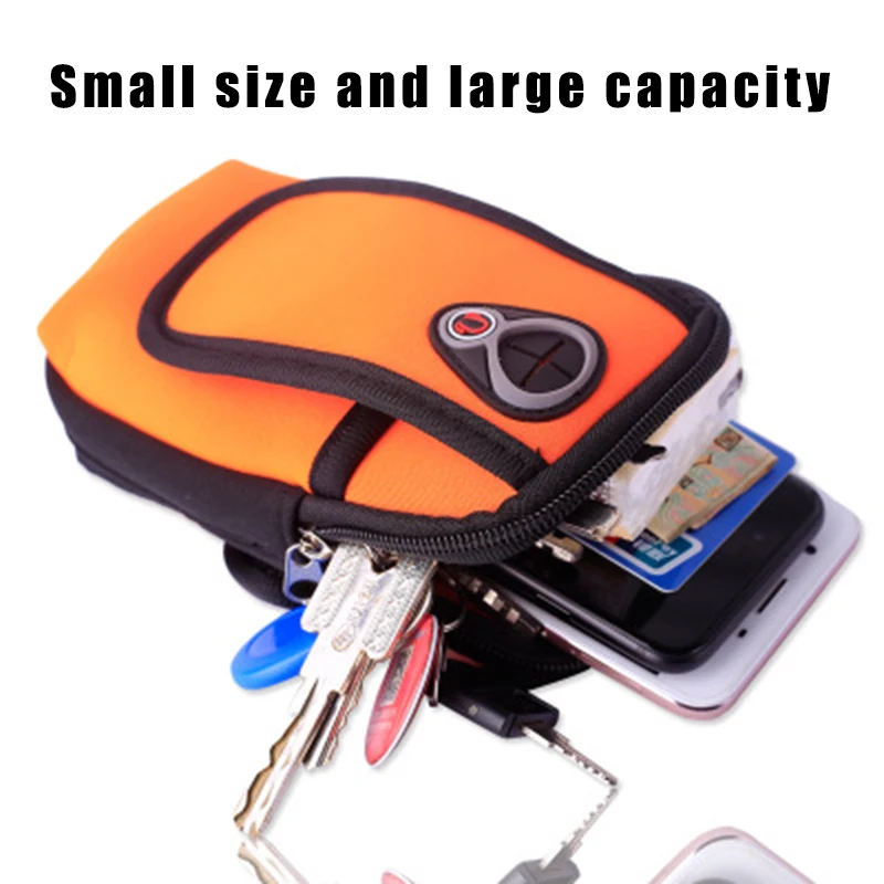5 inch Sports Jogging Gym Armband Running Bag Arm Wrist Band Hand Mobile Phone Case Holder Bag Outdoor Waterproof Nylon Arm Bag