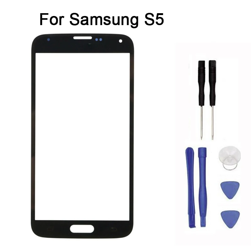 Для Samsung Galaxy S5 G9000 Sm-G900F Переднее стекло сенсорный экран Сенсорная панель Замена +
