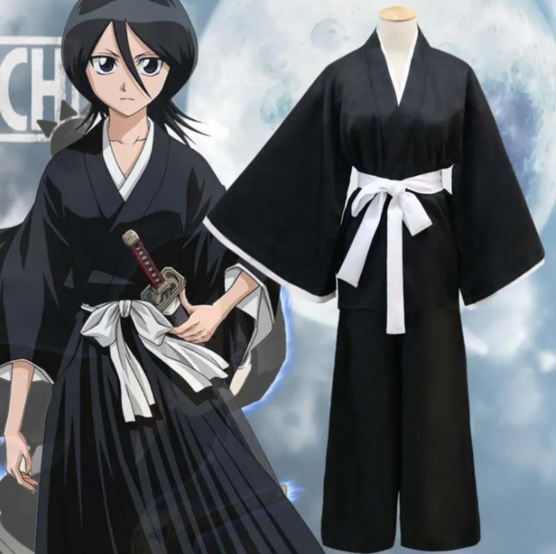 Аниме BLEACH Kuchiki Rukia косплей костюм для мужчин/женщин Взрослый Хэллоуин Аниме Bleach Death косплей костюм унисекс большие размеры