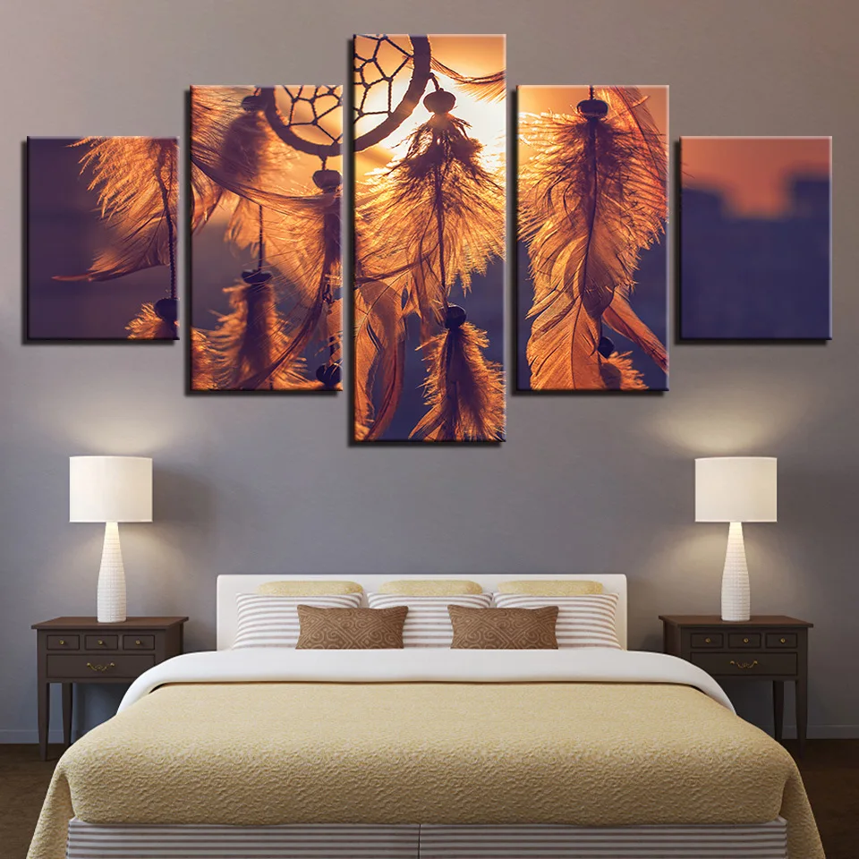 

Colomac Canvas Pictures Wall Art Modular Prints Posters 5 Pieces Dreamcatcher Paintings Home Decor for Living Room Framework