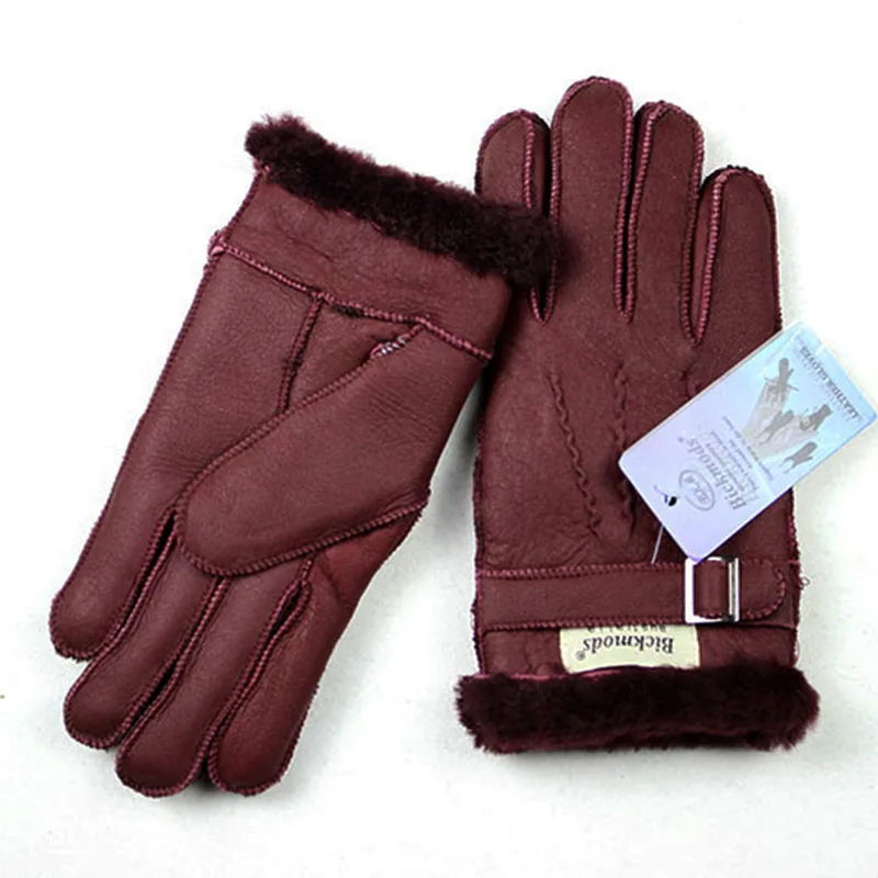 Winter Warm Sheepskin Fur Gloves Children's Leather Thick Primary School Students Windproof Fashion New Finger Gloves