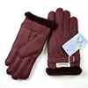 new sheepskin fur gloves children wear metal button style thick winter wind warm students wear leather finger gloves ► Photo 2/6