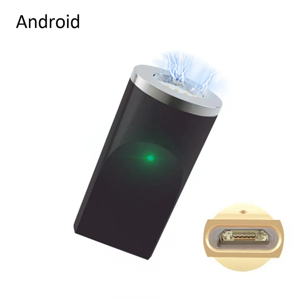Магнитный адаптер 3 в 1 для быстрой зарядки, 3 А, IOS Android Type-C с магнитной передачей, разъем Micro USB - Цвет: Black