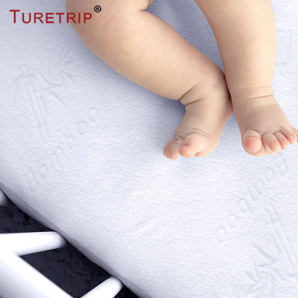 Turetrip Waterproof Crib Mattress Pad Cover Jacquard Bamboo Baby Mattress Protector Waterproof Bed Sheet For Crib Bed Cover 1PC