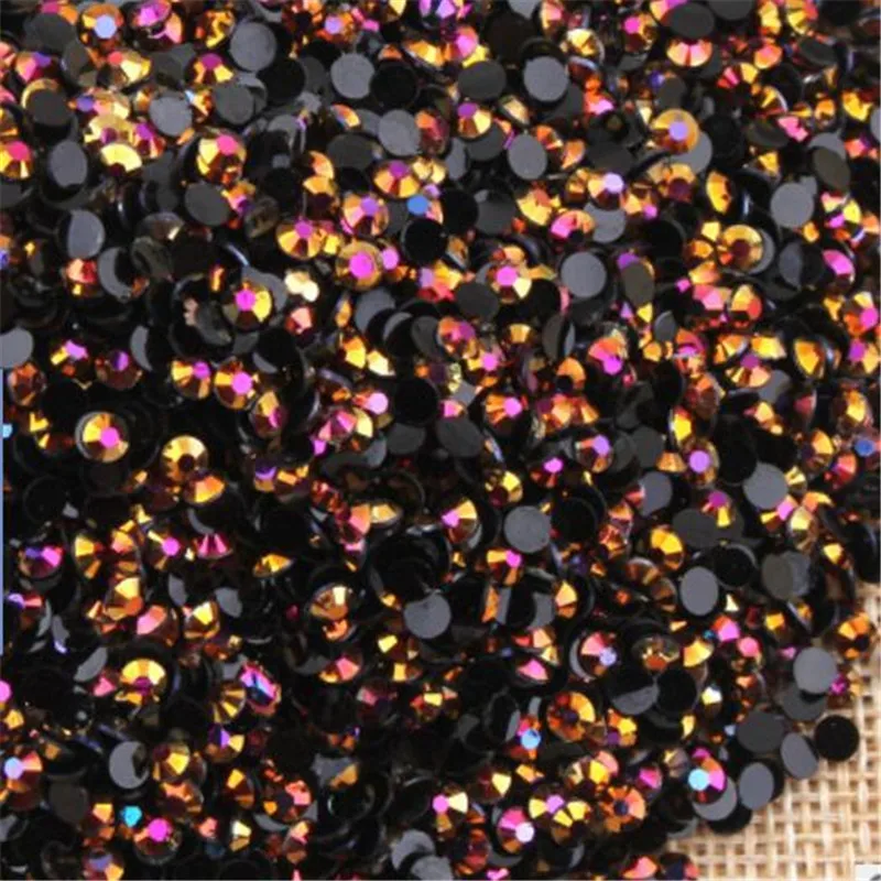 

2MM 3MM 4MM 5MM 6MM Bling Rose Gold Color Non HotFix Resin Rhinestones Flatback Resin Stones no Glue for Arts Decoration