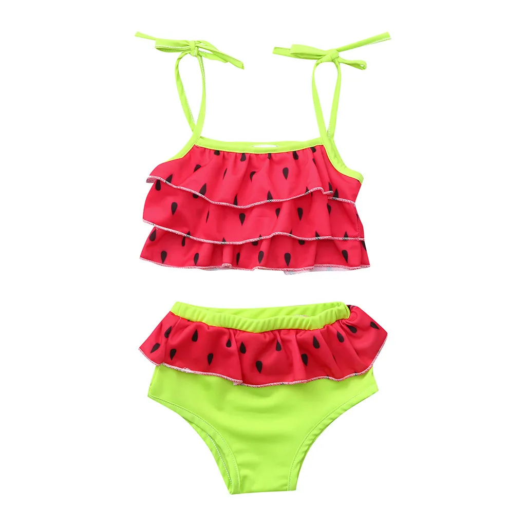 

ARLONEET Swimsuit Summer Children Swimwear Watermelon Printed Layered Swimsuit Girls Bikini Girls Bikini Children's Swimwear