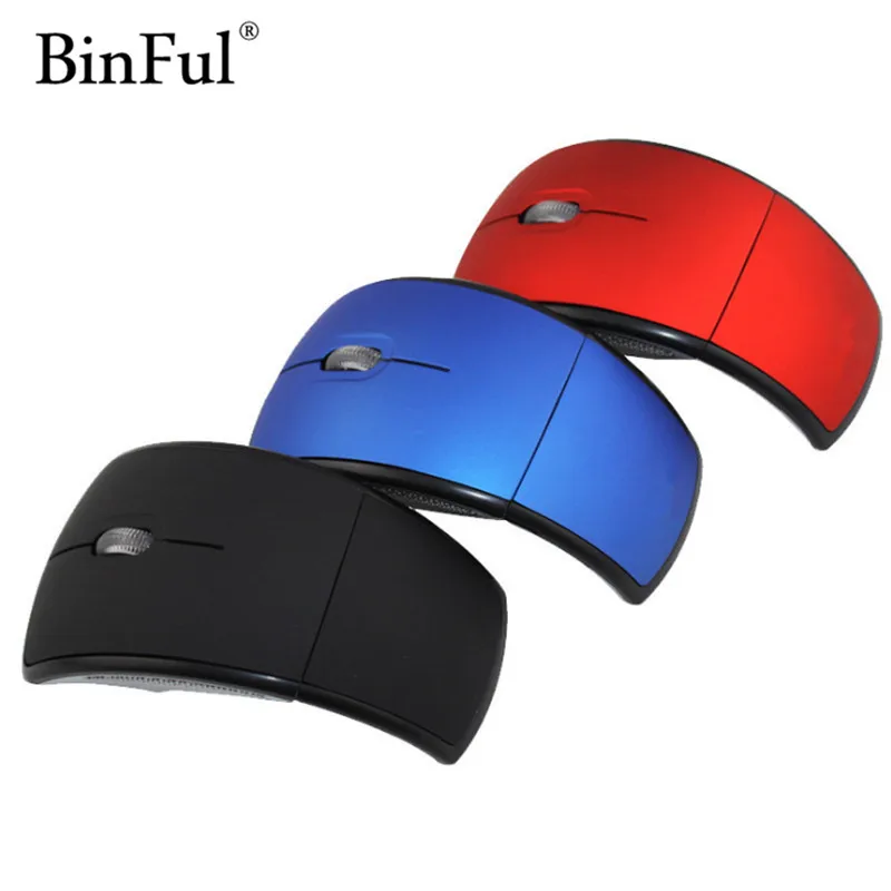 

BinFul Mini USB 2.4G Wireless USB Optical Foldable Arc Mouse Snap-in Transceiver Portable Folding Mice for Laptop PC Computer