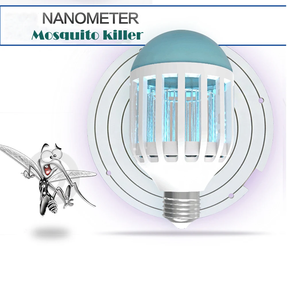 2 в 1 Свет Zapper светодиодный свет лампы от насекомых Комаров летают насекомых Убийца лампа дома