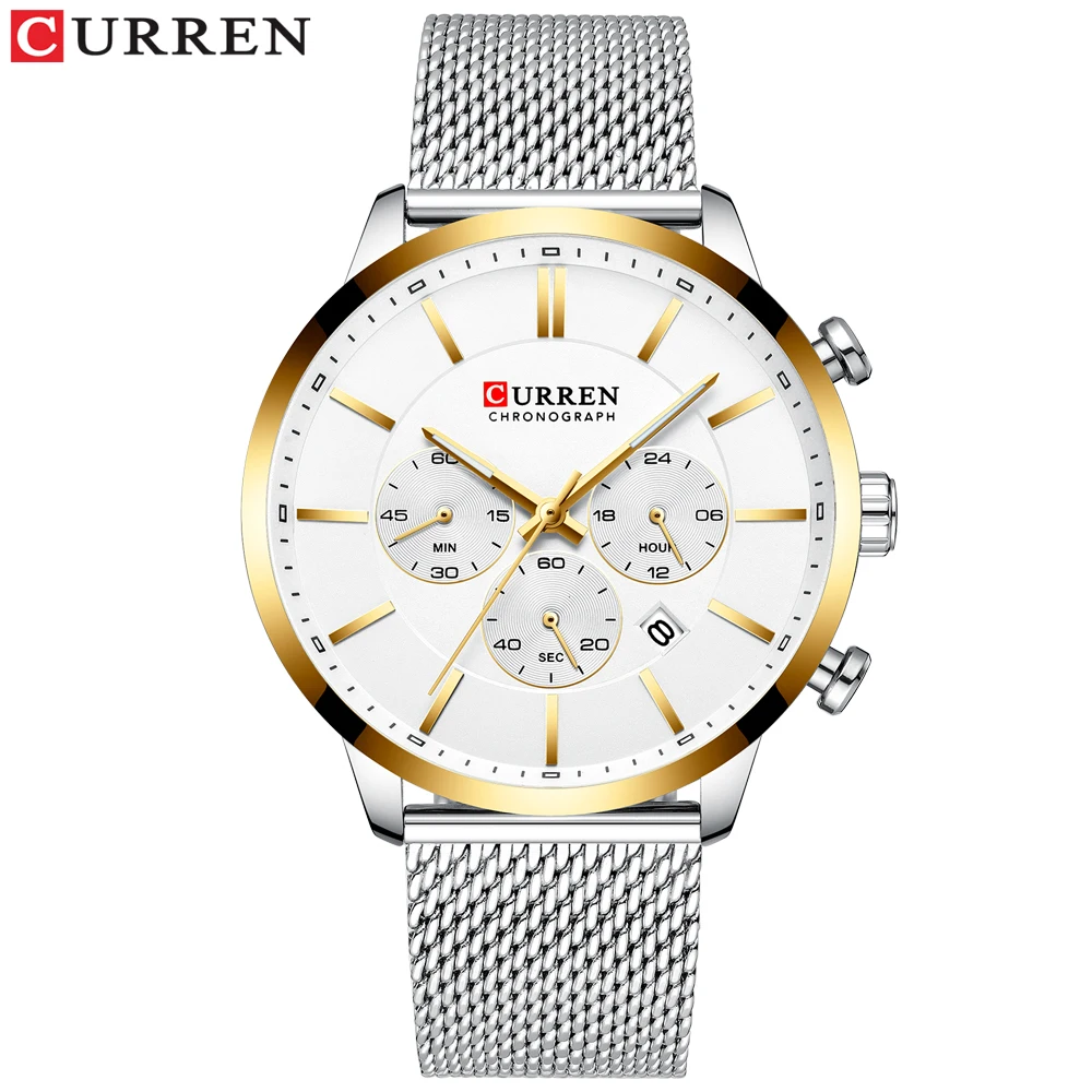 Billige Relogio Masculino CURREN Männer Uhren Zu Luxus Marke Business Stahl Quarzuhr Casual Wasserdichte Männliche Armbanduhr Chronograph