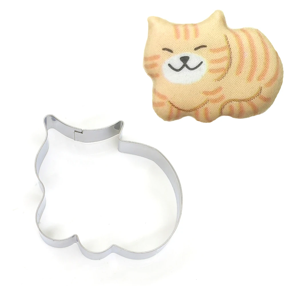 5pcs Cookie Cutters Moulds Stainless Steel Cute Animal Cat Shape Biscuit Mold DIY Fondant Pastry Decorating Baking Kitchen Tools Cookie Cutter Baking Mold Cookie Mould Cookie Printing Mold Baking Decorating Tools