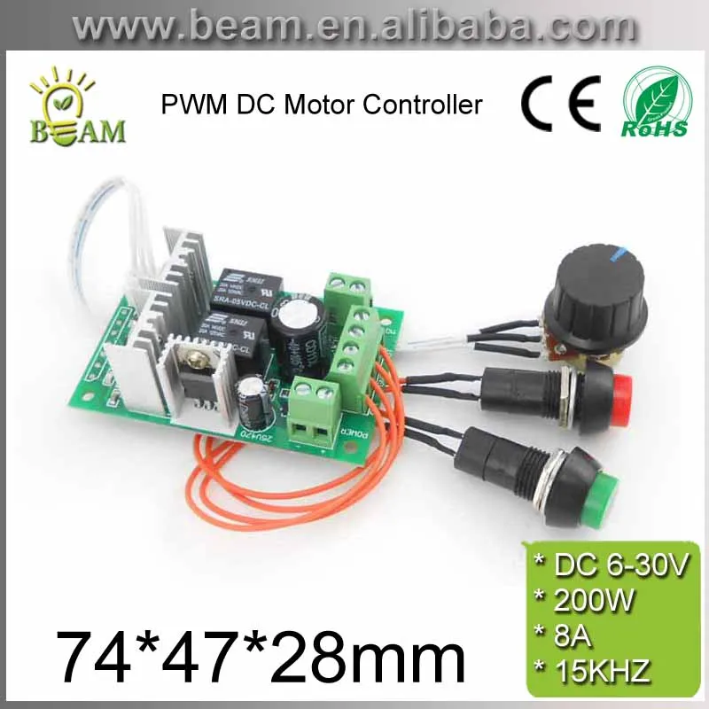 PWM DC Motor Controller 6V12V 24V Electric Drive Pusher Linear Actuator Motor Speed Regulator with Button