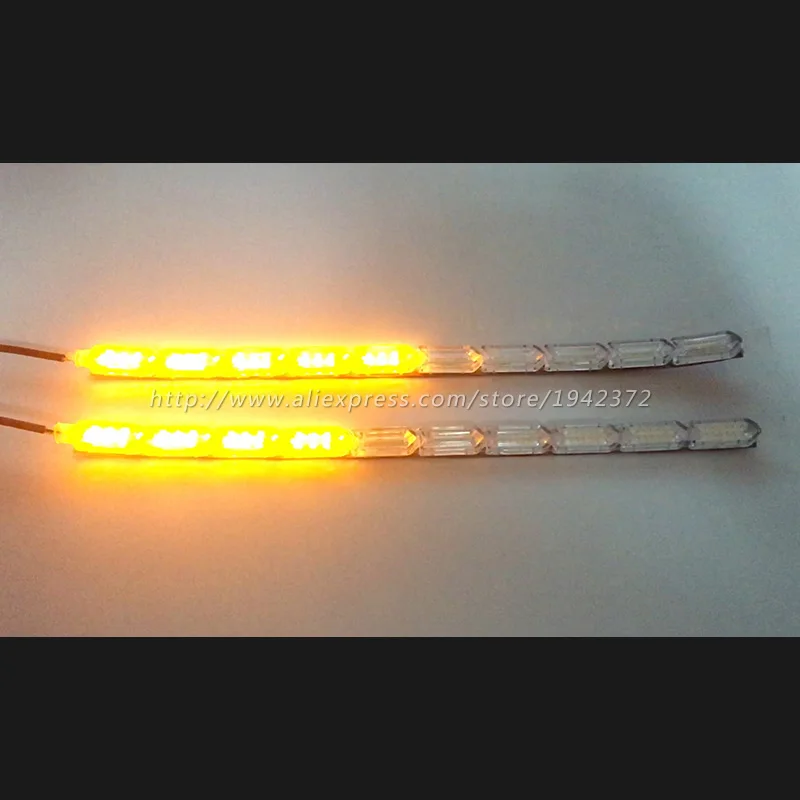 2 pièces bande de LED Flexible DRL feux diurnes étanche à l'écoulement séquentiel phare Switchback coureurs clignotants d'angle DRL