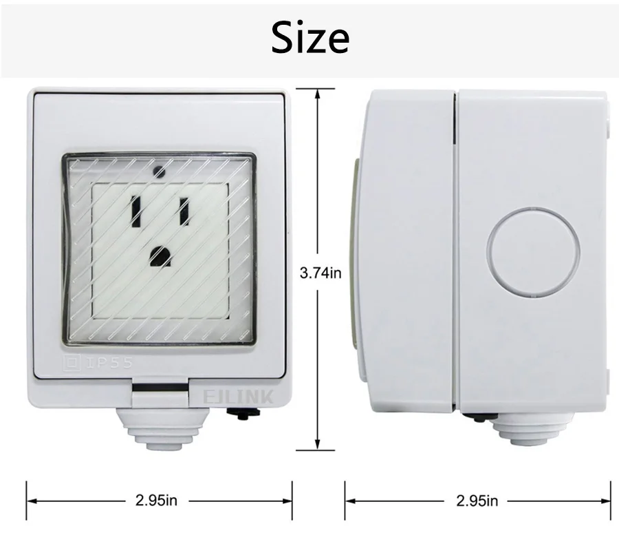 EJLINK Wifi Plug Socket IP55 Waterproof Smart Outlet Ewelink App Remote Control Outdoor Wifi Plug IOS and Android App Control (7)