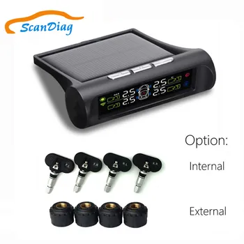 

Professional Solar Power TPMS Car Tire Pressure Alarm Monitor System LCD Display 4 External Sensor Temperature Sensor