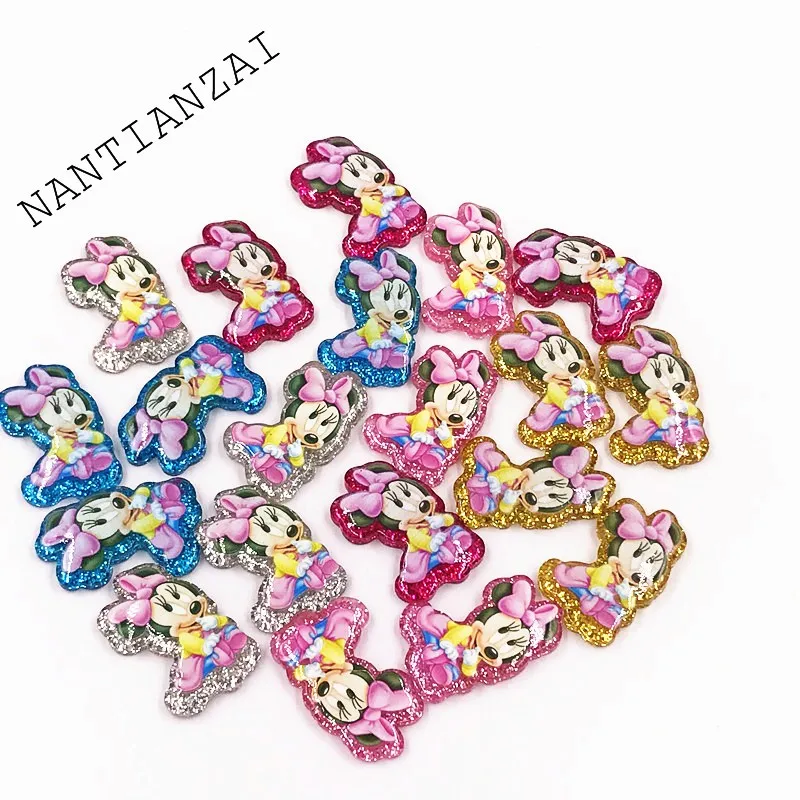 

10Pcs Cartoon Minnie Mouse Figurine Flatback Accessories DIY crafts Fairy Resin Toys Charms Jewelry Making baby charms