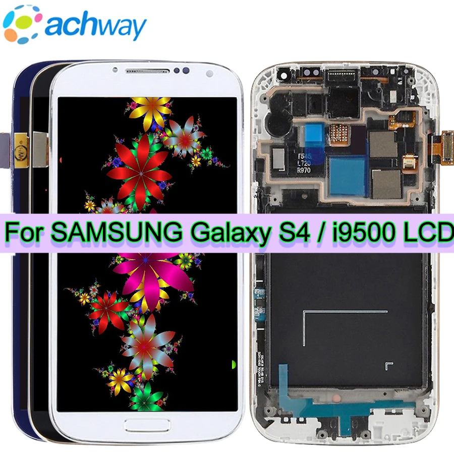 Черный 5 0 ''S4 Новый ЖК дисплей для SAMSUNG Galaxy S4 LCD GT i9505 i9500 i337 сенсорный экран