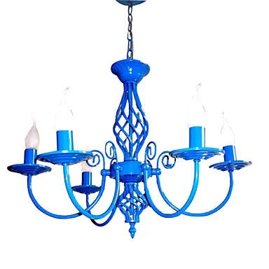 E14x5 Sky Blue Color Modern LED Chandelier For Bedroom Living Room Hanging Light Fixtures | Лампы и освещение