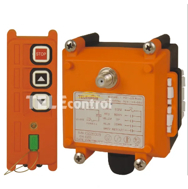 

Industrial radio remote control F21-2S 2 Button single speed VHF:310-331MHZ 65-440V
