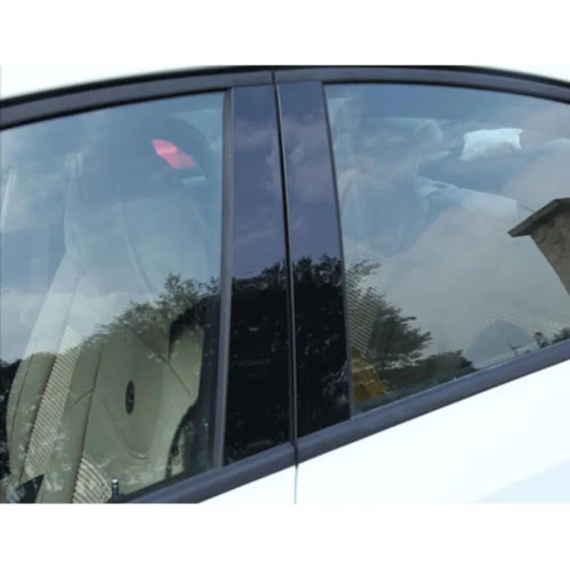 6 шт. набор автомобильных стикеров украшение окна полоса PC пластик черный для Mazda 6 2004