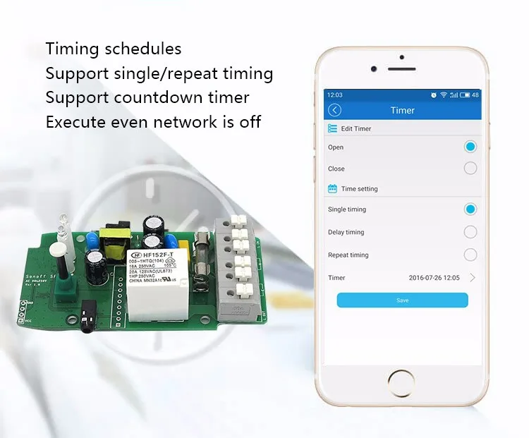 Sonoff th16a 10a умный дом дистанционного Wifi беспроводной переключатель таймер контроллер для IOS Android телефон с температурой и влажностью