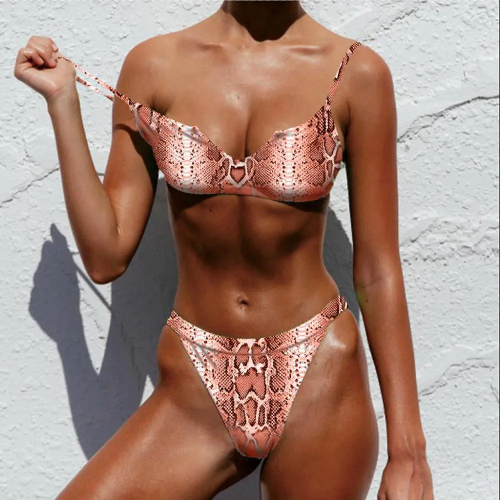 2019 Woman Sexy Leopard Bikini Swimsuit Set Beach Sport Brazilian Bikini Set women swimsuit push up swimwear mujer brasile 40M29 (1)