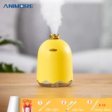 ANIMORE 250ML Ultrasonic Air Humidifier Aroma Essential Oil Diffuser for Home Car USB Fogger Mist Maker with LED Night Lamp new 250ml ultrasonic air humidifier air freshener for home car aroma usb umidificador essential oil diffuser with led warm light