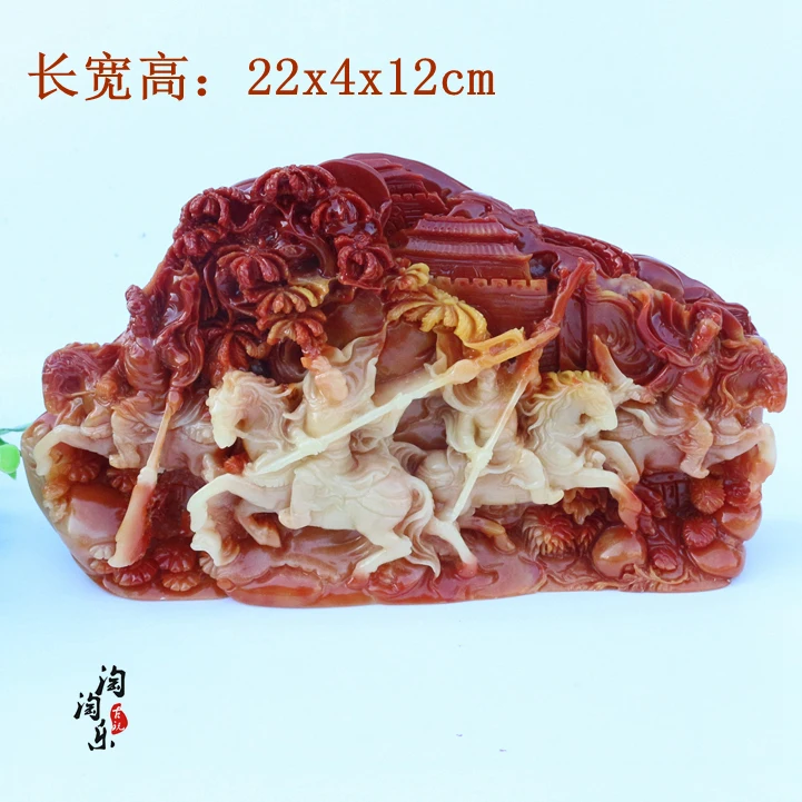 

Hand engraving Artwork Shoushan stone carving, jade lotus stone Home Furnishing desktop decoration