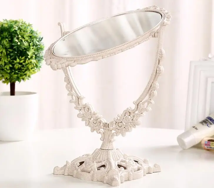 

European retro double princess mirror large desktop makeup mirror desktop HD vanity mirror countertop