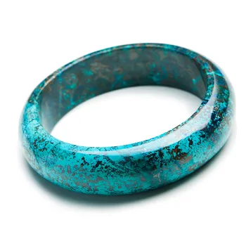 

Natural Chrysocolla Malachite Bangles For Women Female Green Gemstone Crystal Fashion Natural Stone Bangle Bracelets 59mm