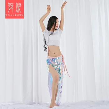 

BELLY QUEEN New Style Belly Dance Costumes Sequins Belly Dance Hip Scarf For Women Bellydance Clothing Accessories Mermaid Belt