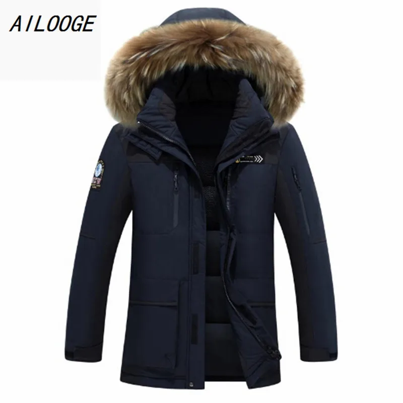 

AILOOGE 2018 brand clothing men down jacket winter parka men warm thick coat viishow ice winter canada goode jacket