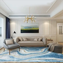 AOVOLL ковры для гостиной нордический абстрактный темно-синий кривой узор ковер Рождество серый Современный домашний декор коврик