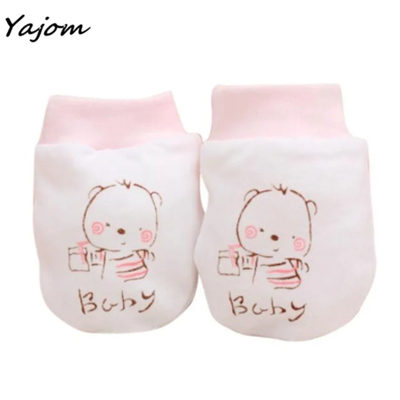 2017 New 2 Pairs Cute Cartoon Baby Infant Boys Gitls Anti Scratch Mittens Soft Newborn Gloves