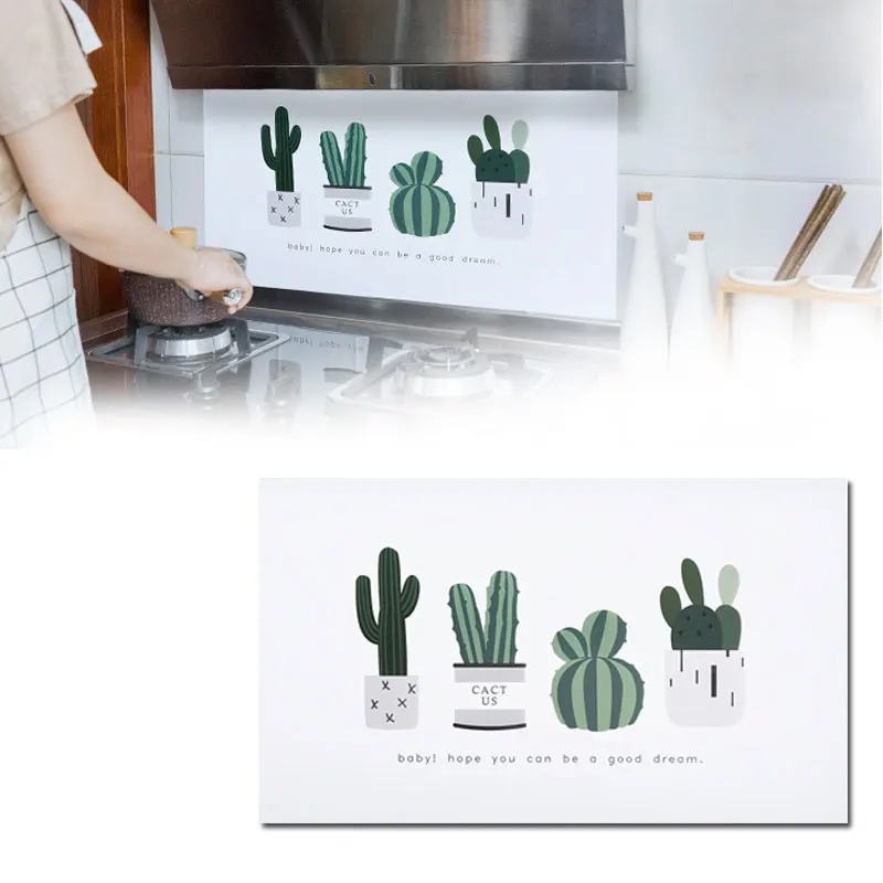 

Home Decor Kitchen Room Anti Oil Wall Sticker Cactus Art Foil Decal Wallpaper Prevent Fumes EasytoClean BestQuality Wall Sticker