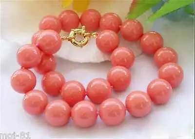 Genuine 10mm South Sea pink Coral Color Pearl Round Beads Necklace 18/'/'