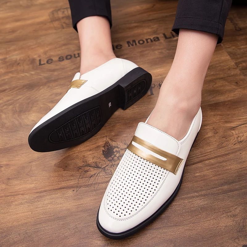 Thestron popular men's casual hollow leather men's shoes black and white men's brand high quality men's shoes style Thestron popular men's casual hollow leather men's shoes black and white men's brand high quality men's shoes style