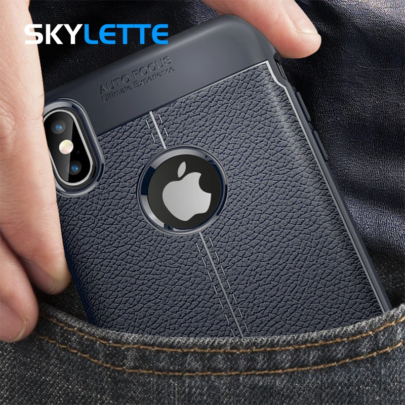 

Lychee Texture Phone Case For iPhone 6 6s 7 8 X Plus XR XS Max Heat Dissipation Mesh Soft TPU Case Anti-knock Anti-fall Cover