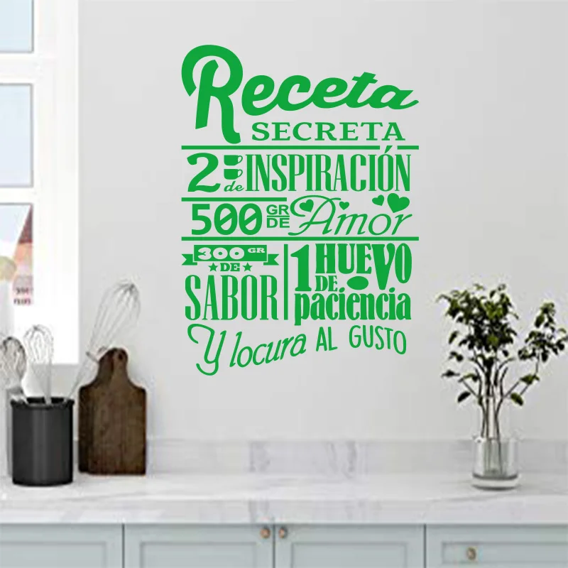 Sticker Spanish Secret Recipe Wall Decoration Kitchen Vinyl Wall Sticker Home Decor Poster Family Wall Decal Art Mural GW009B Sticker Spanish Secret Recipe Wall Decoration Kitchen Vinyl Wall Sticker Home Decor Poster Family Wall Decal Art Mural GW009B