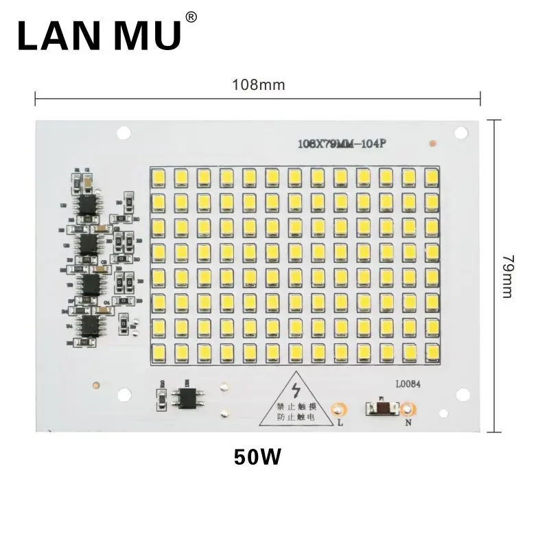 LAN MU 10 шт. светодиодный ламповый чип 220 В SMD лампочка 2835 5730 Smart IC светодиодный светильник на входе 10 Вт 20 Вт 30 Вт 50 Вт 90 Вт для наружного прожектора светильник