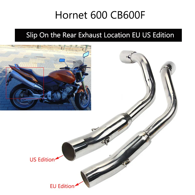 Выхлопная труба для Honda Hornet 600 со средней посадкой 51 мм CB600F версия ЕС и США