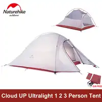Naturehike Tent Camping Tent Ultralight 1 2 3 Persoon Man 4 seizoen Dubbele Lagen Aluminium Staaf Outdoor Reizen Strand Tent Met Mat