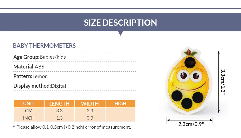 4 шт./партия детская лимонная наклейка на лоб медицинский термометр жар lcd без ртути цифровой Цельсия тела для детей