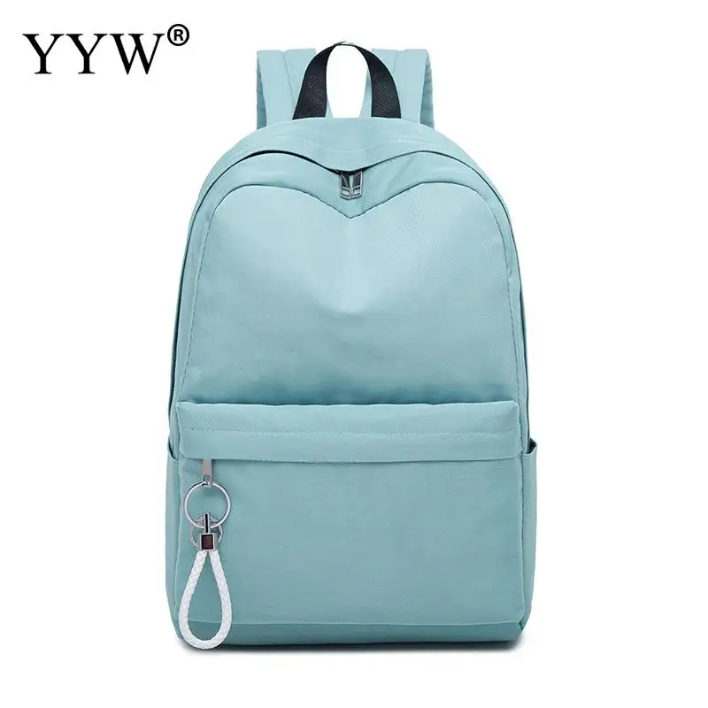 light blue YYW, нейлоновый простой рюкзак для девочек-подростков, Женский дорожный Повседневный женский рюкзак, новая сумка на плечо, унисекс, школьный ранец - Цвет: light blue