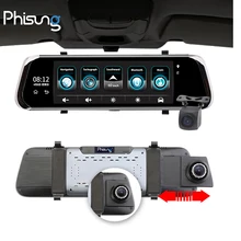 Phisung E08 Car DVR 10″IPS Touch 4G Mirror DVR Android ADAS GPS Navi FHD 1080P WIFI auto registrar rear view mirror with camera