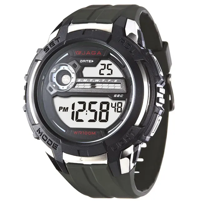 JAGA высококачественные цифровые часы для мужчин водонепроницаемые уличные часы мужские спортивные цифровые часы с хронографом Panoorin M1030 - Цвет: blackish green