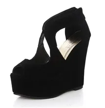 free shipping 2016 platform high-heeled shoes platform sandals female classic lacing open toe platform wedges shoes women’s