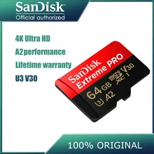 SanDisk Экстремальный PRO Micro SD карта 256 ГБ 128 Гб 64 Гб U3 V30 A2 32 Гб A1 флэш-карта памяти TF карта 4K UHD для дрона камеры