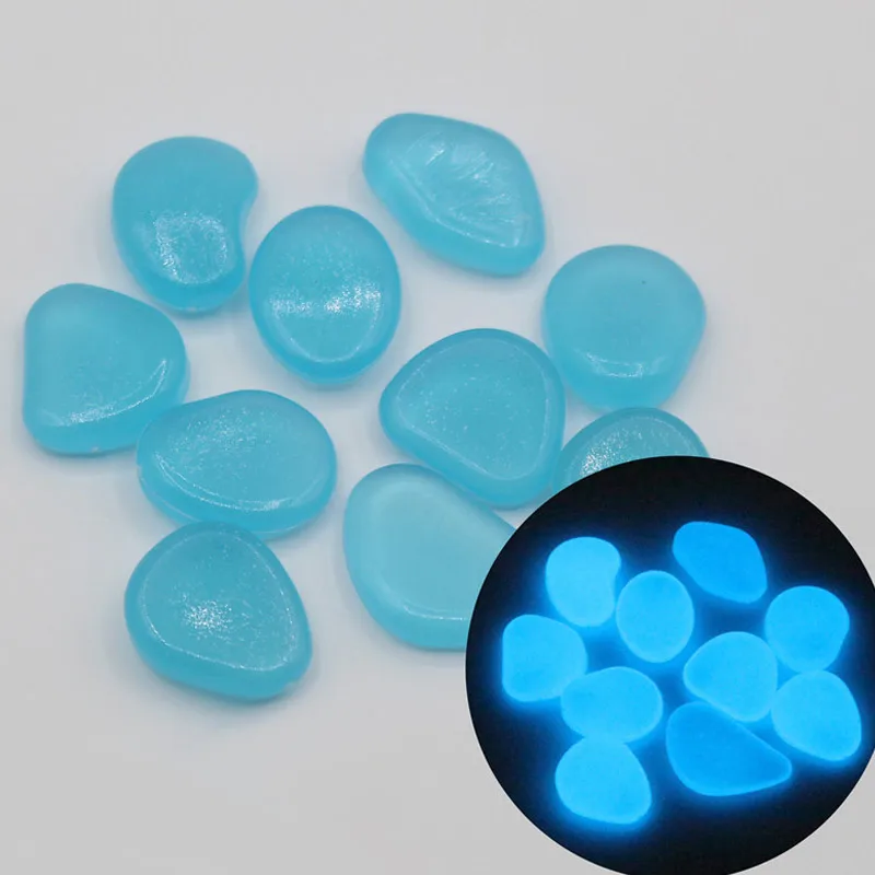 

Hot 100Pcs Glow in the Dark Luminous Stones Pebbles Walkway Rock Tank Aquarium DIY Decor XJS789